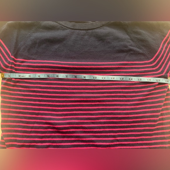 Uniqlo Dress Large L 3/4 Sleeve Striped Blue Navy - Picture 10 of 10